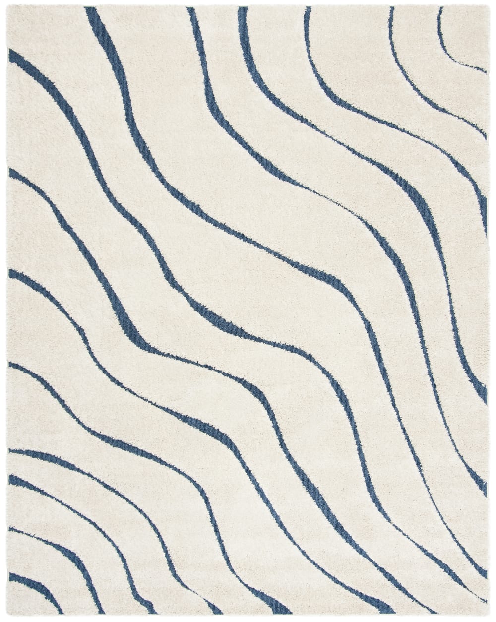 Tapis en polypropylène beige/bleu, 236 x 305 cm