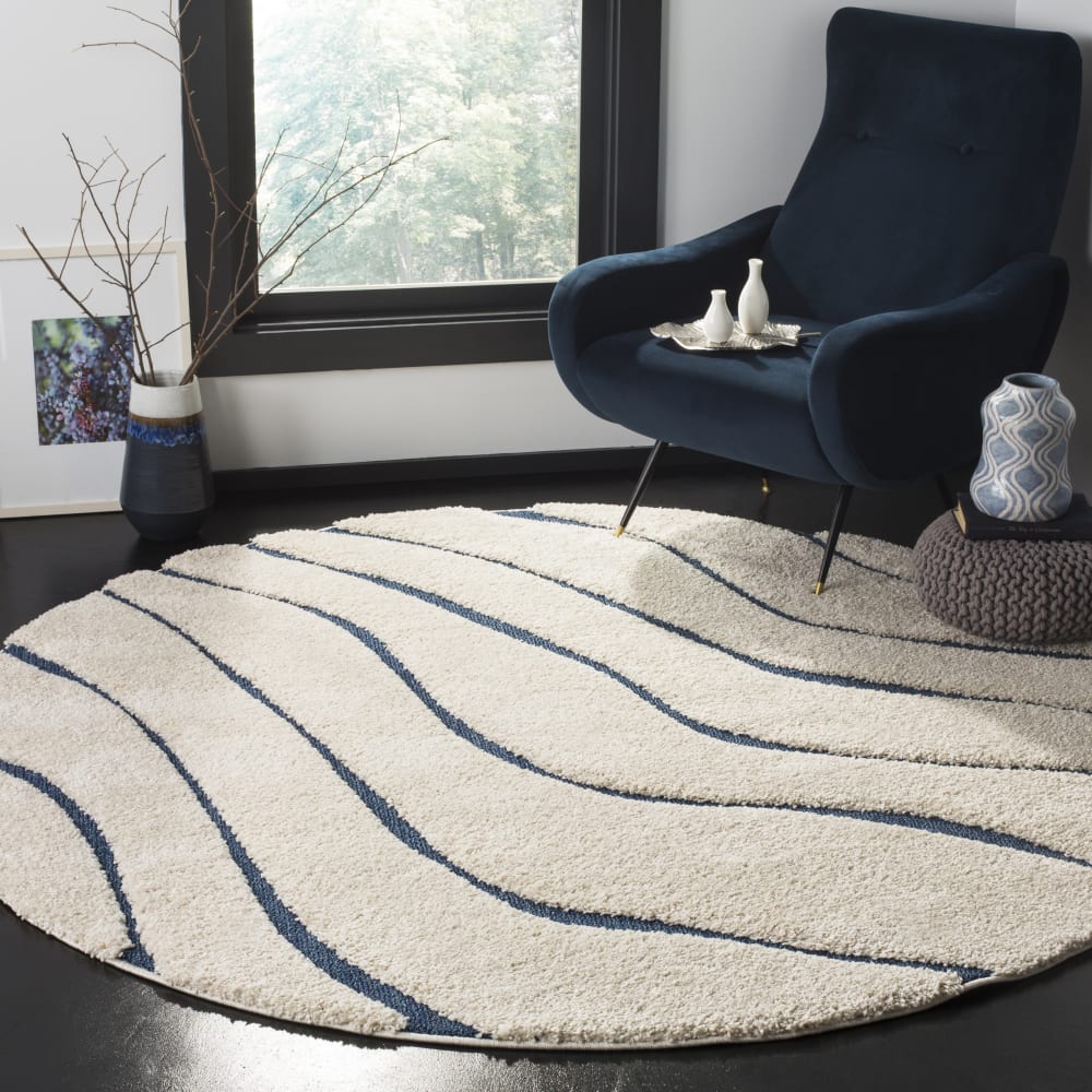 Safavieh Polypropylen-Teppich in Beige/Blau, 122 cm style classic chic Blau Pp - Polypropylen