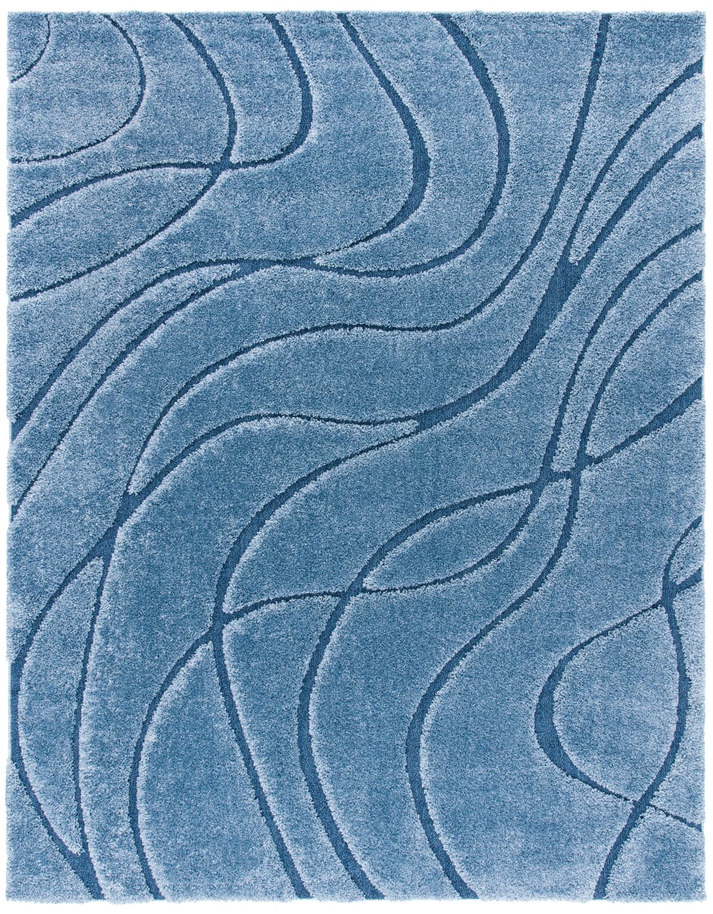 Tapis en polypropylène bleu, 236 x 305 cm - Maisons du Monde