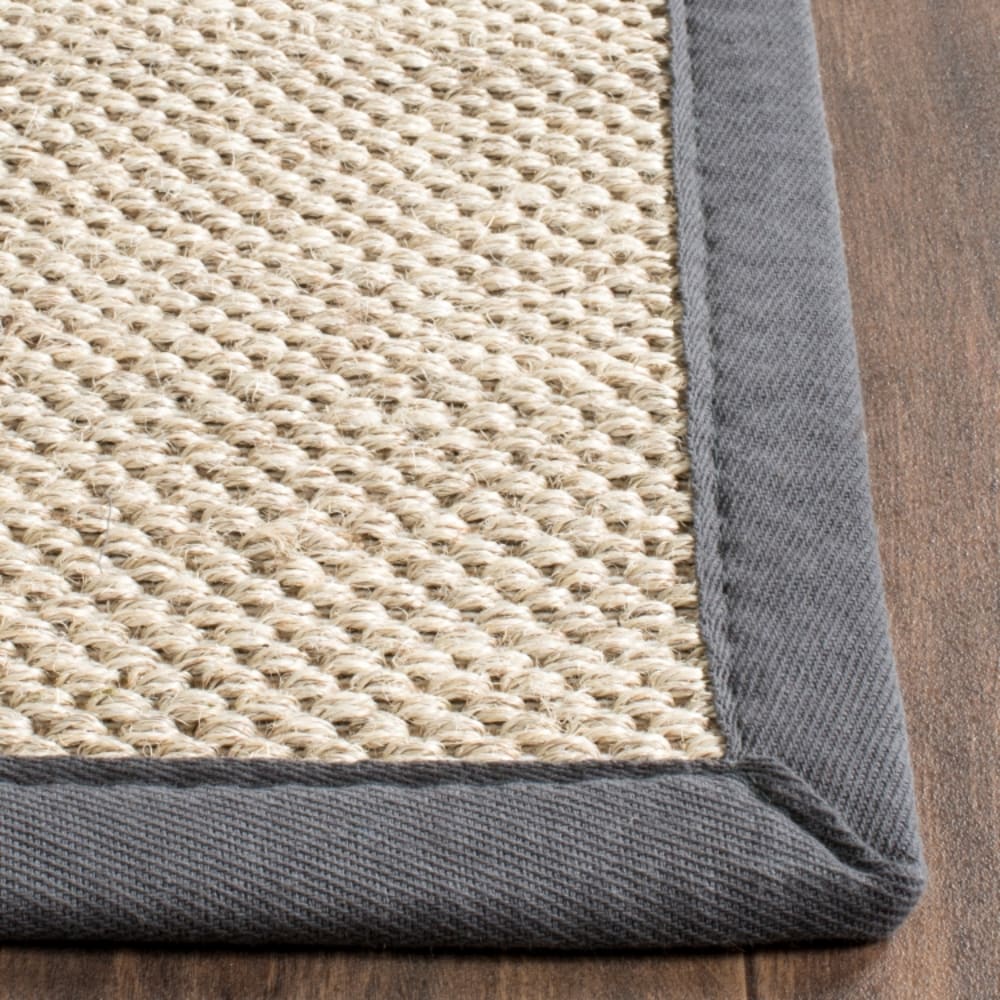 Tapis fibre naturelle en sisal blanc/gris, 244 x 305 cm — vue 4