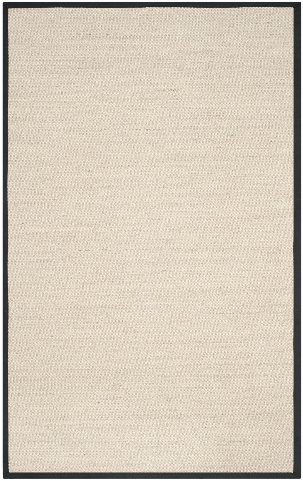 Tapis fibre naturelle en sisal blanc/noir, 152 x 244 cm