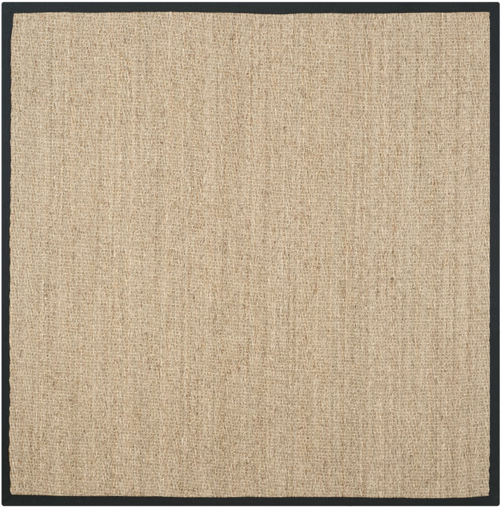 Safavieh Tapis en herbiers marins beige/noir, 183 x 183 cm style campagne - Jonc De Mer