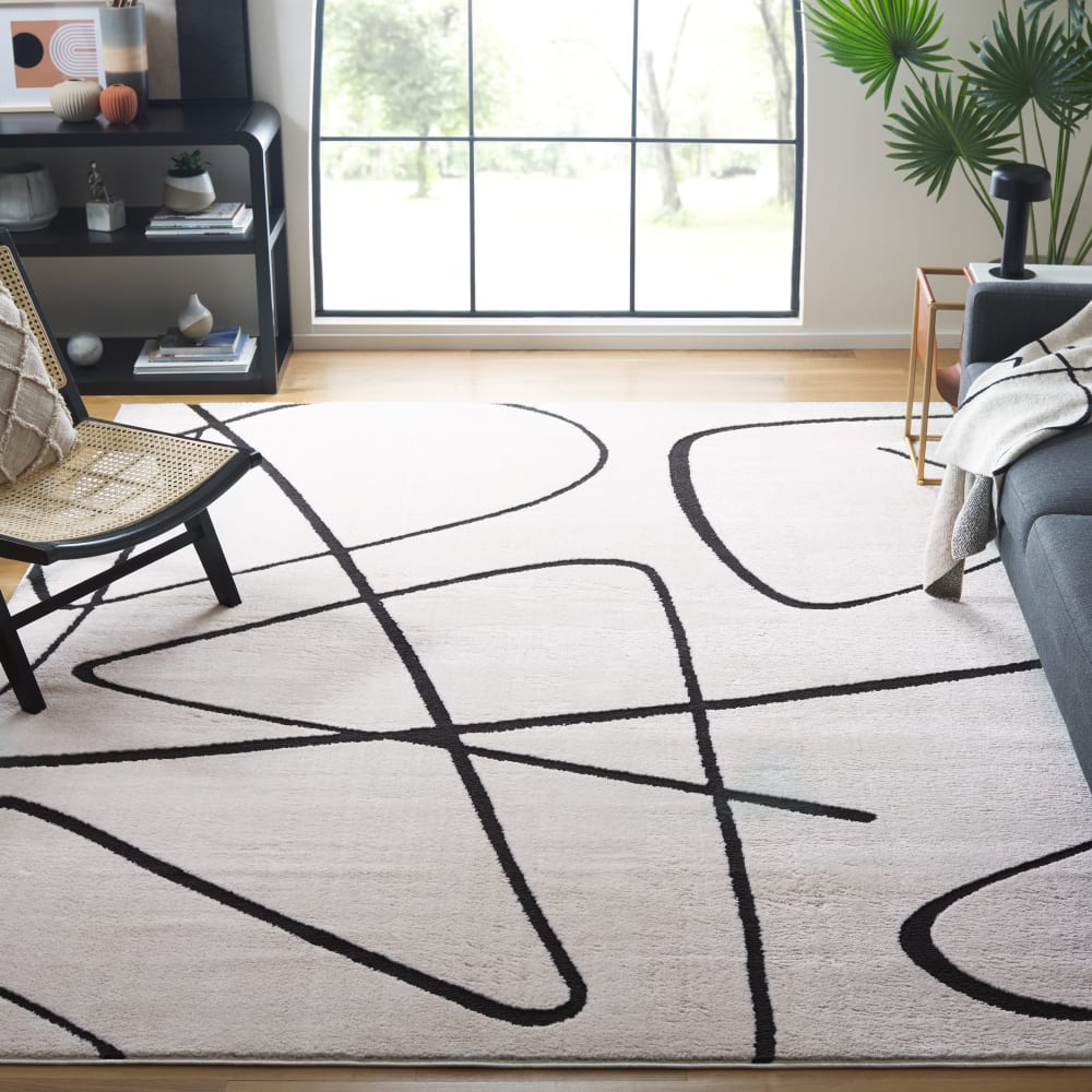 Tapis moderne en polyester blanc/noir, 235 x 305 cm — vue 3