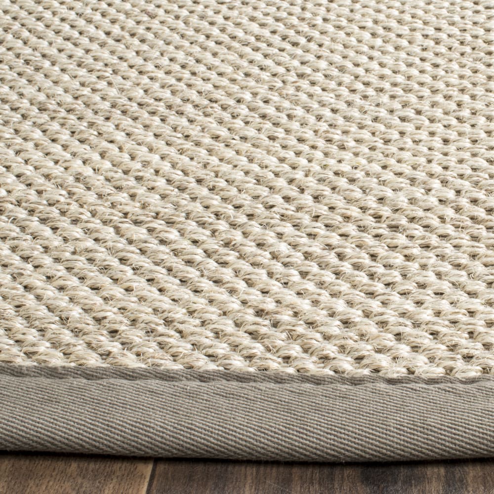 Tapis fibre naturelle en sisal blanc/vert, 91 x 152 cm — vue 4