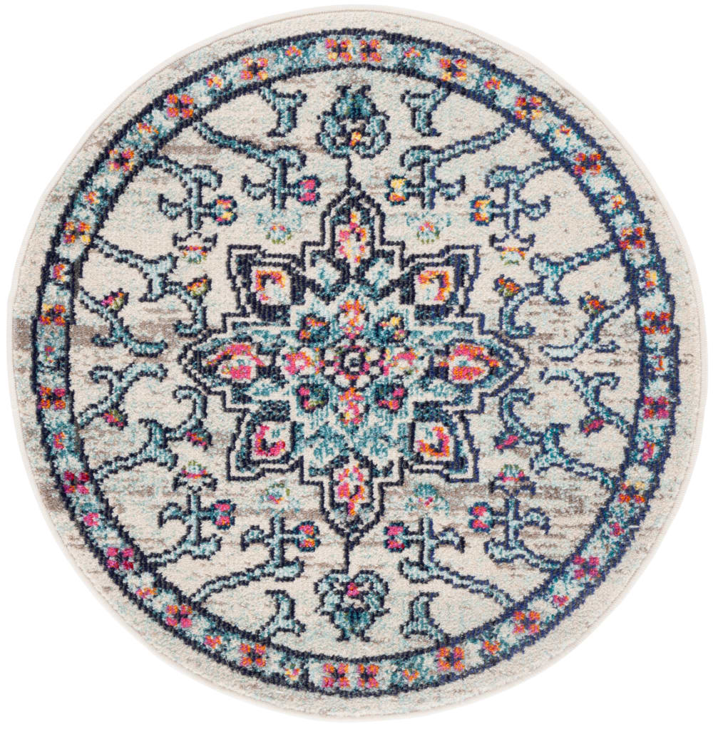 Tapis de transition en polypropylène beige/bleu, 122 cm