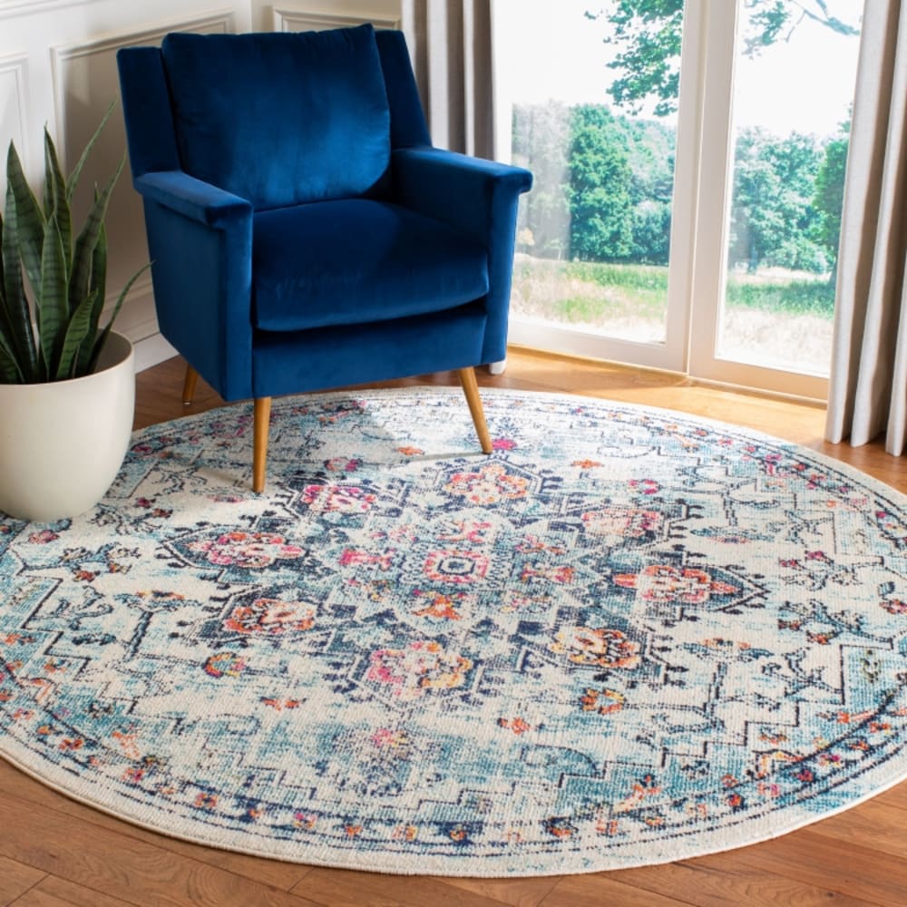 Tapis de transition en polypropylène beige/bleu, 122 cm — vue 3