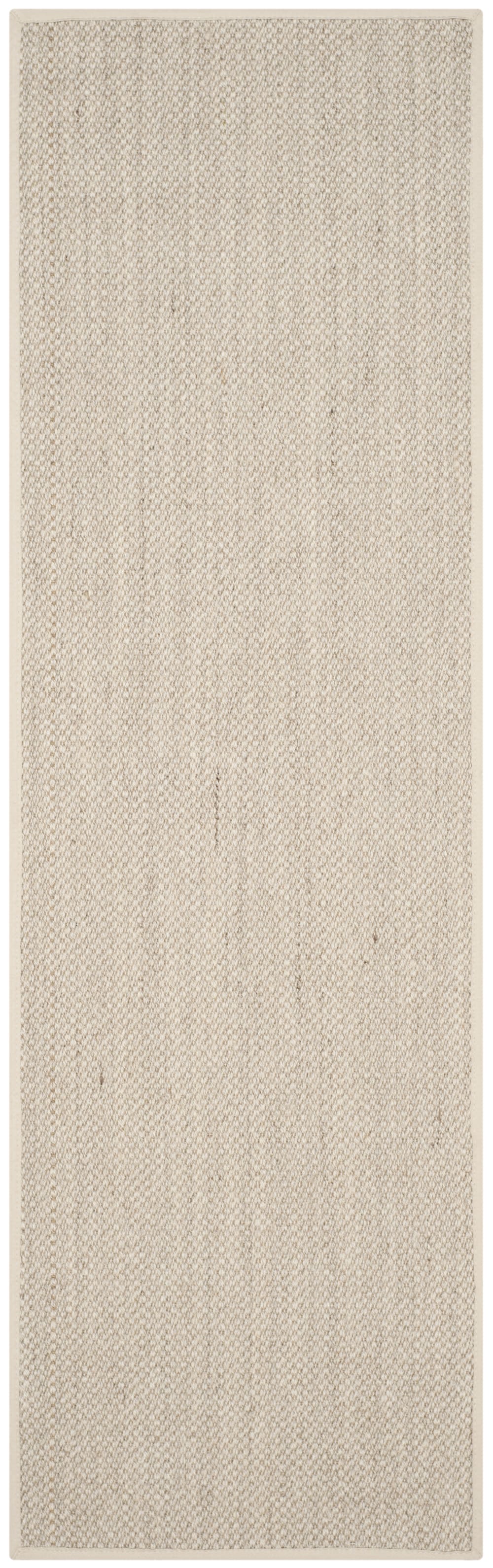 Tapis fibre naturelle en sisal blanc/beige, 76 x 183 cm