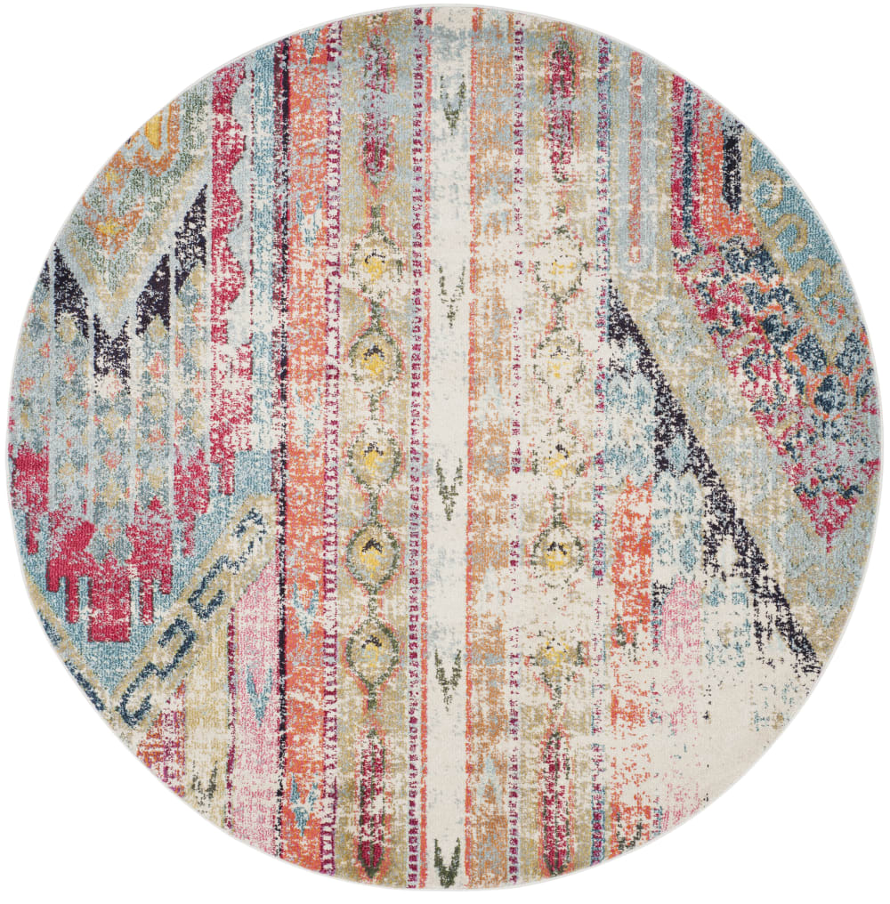 Tapis bohème chic en polypropylène multicolore, 201 cm