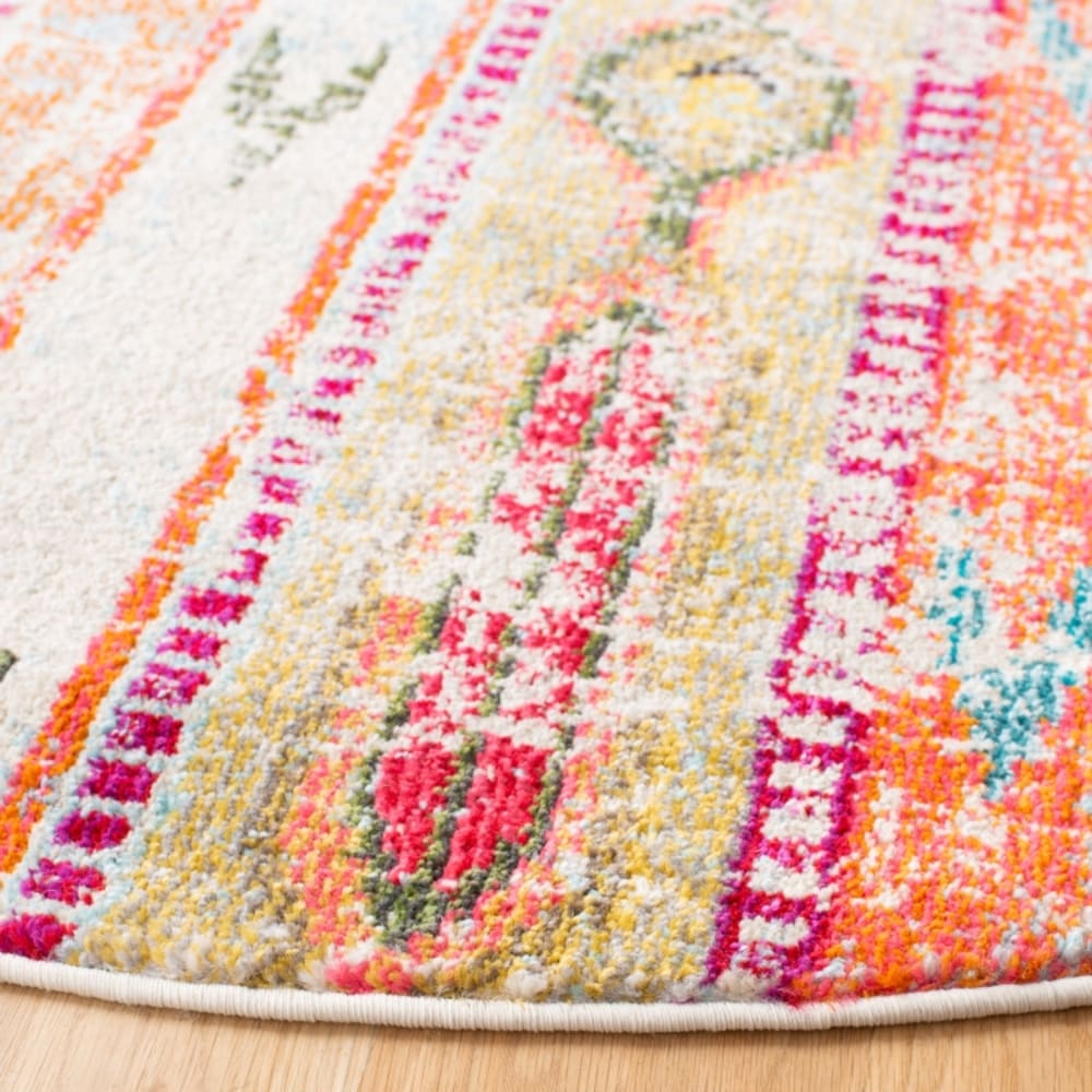 Tapis bohème chic en polypropylène multicolore, 201 cm — vue 4