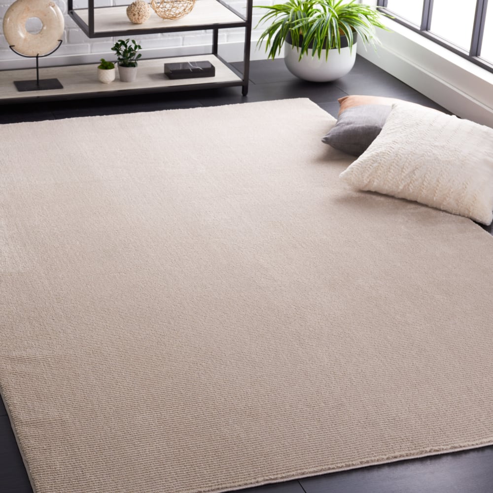 Tapis solide et tonale en polyester beige, 160 x 231 cm — vue 3