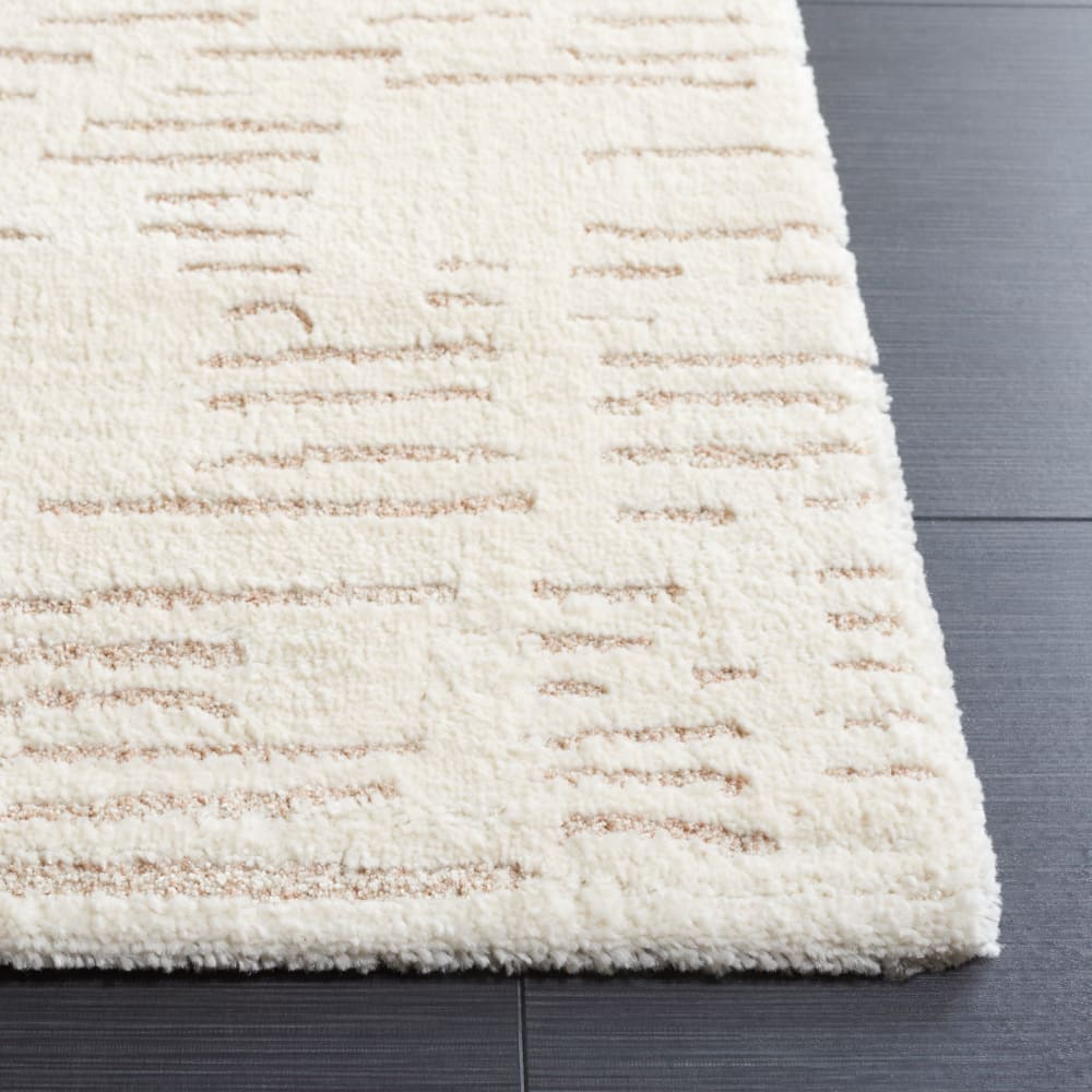 Tapis solide et tonale en polyester blanc/beige, 160 x 229 cm — vue 4