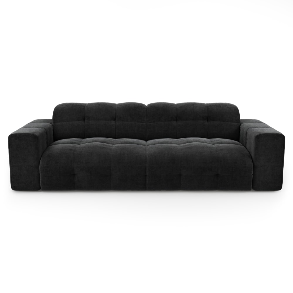 Canapé 4 places en velours - anthracite