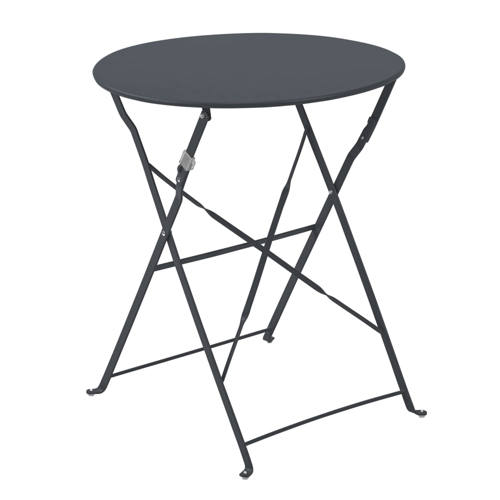 Table de terrasse ronde pliante et 2 chaises pliantes anthracite