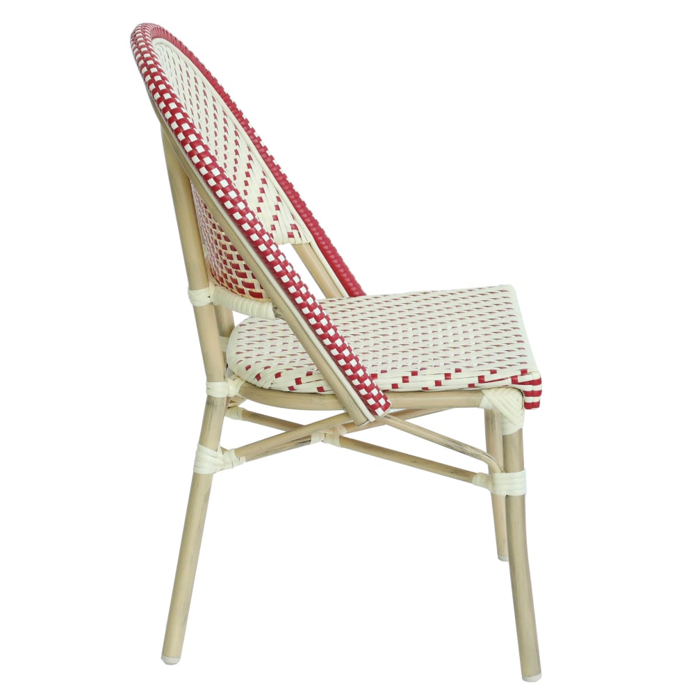 Terrassensessel aus Aluminium und rotem Rattan - Maisons Du Monde