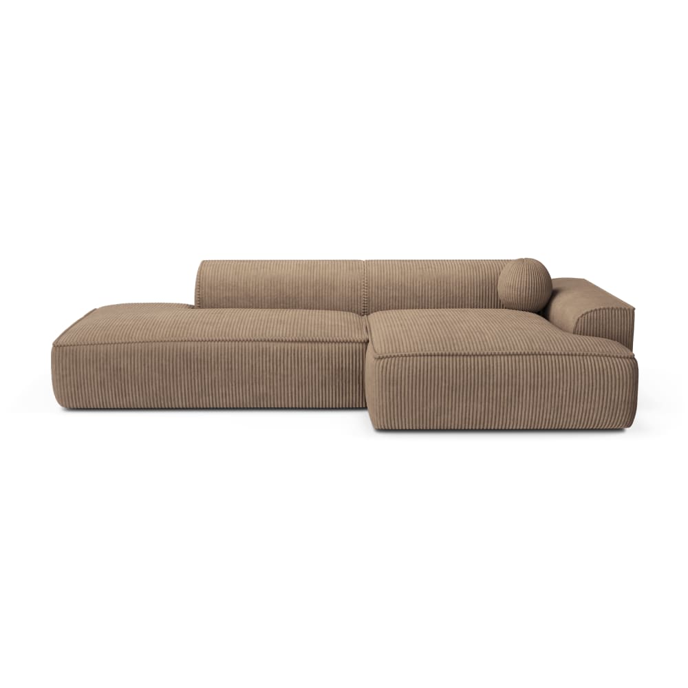 Canapé angle droit 4 - places velours taupe