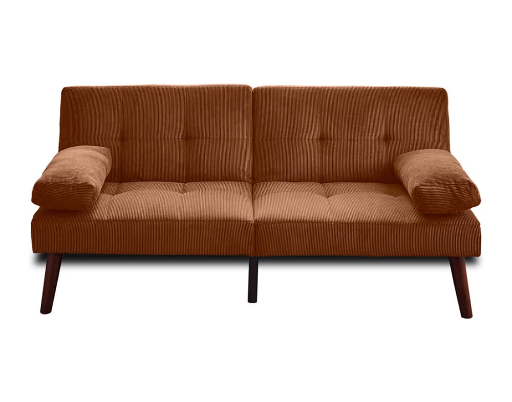 Canapé convertible clic clac 2 places velours côtelé terracotta - Maisons du Monde