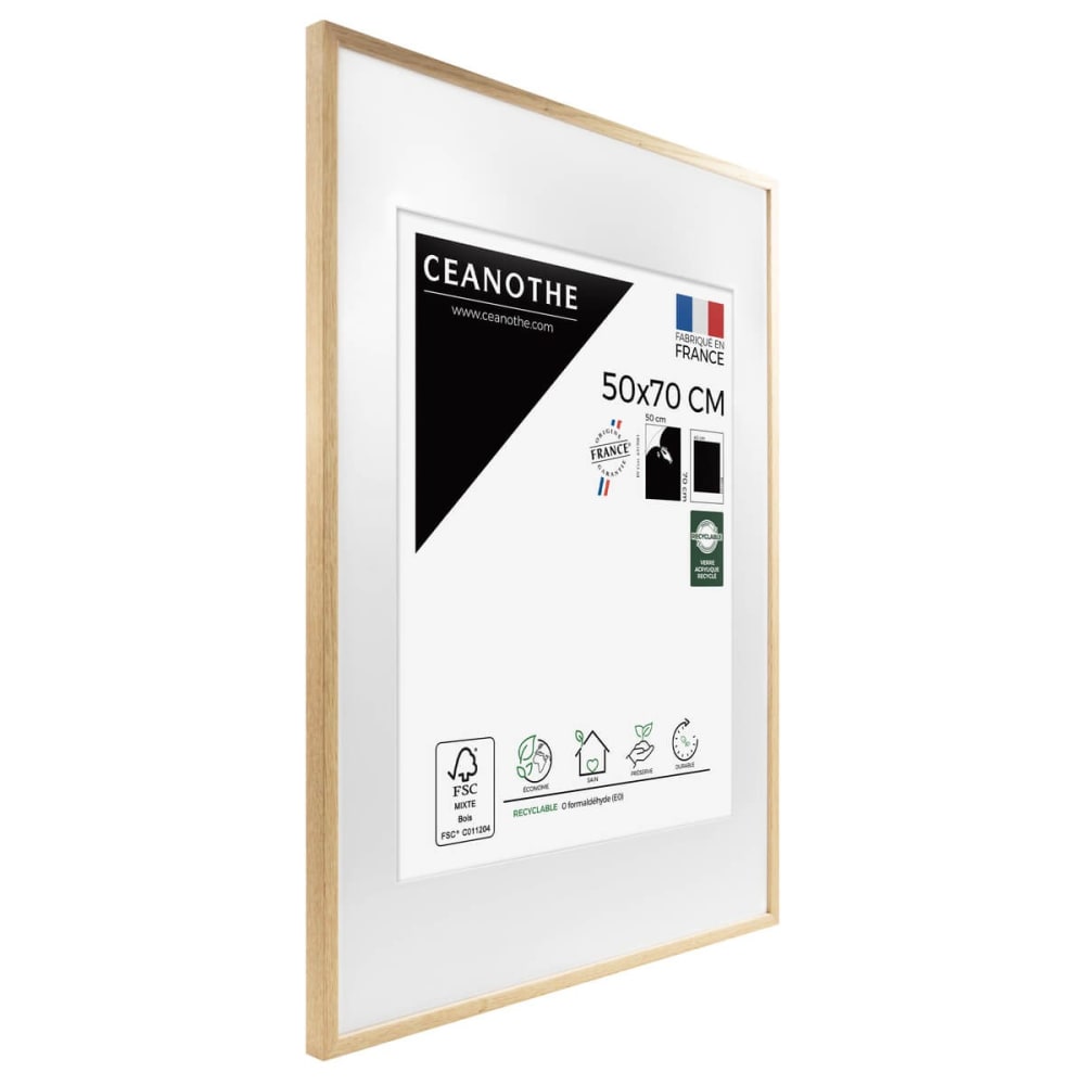 Cadre photo chêne avec passe-partout 50x70 cm chêne — vue 4