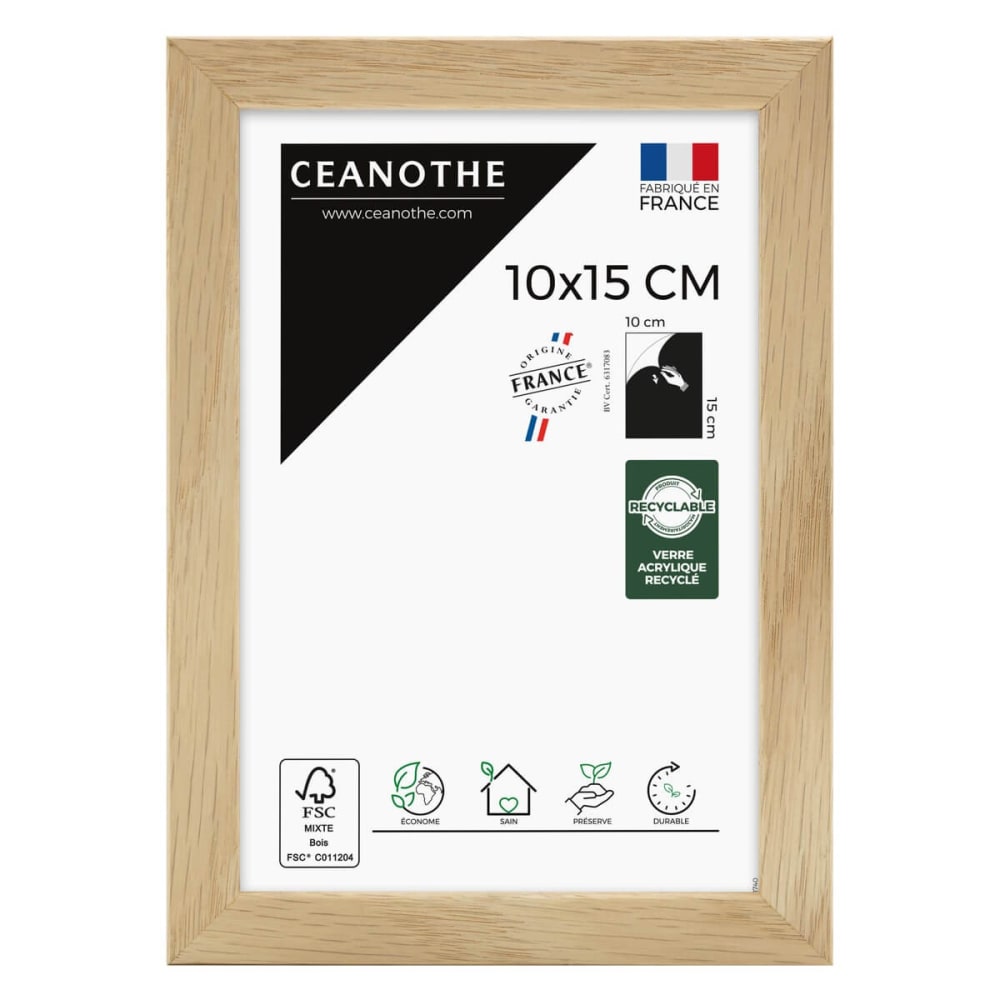Cadre photo chêne minimaliste 10x15 cm chêne
