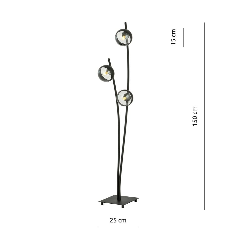 Lampadaire de style moderne avec 3 sphères transparentes — vue 4