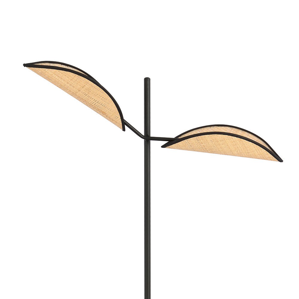 Lampadaire style naturel avec 2 abat-jour en rotin - Maisons du Monde