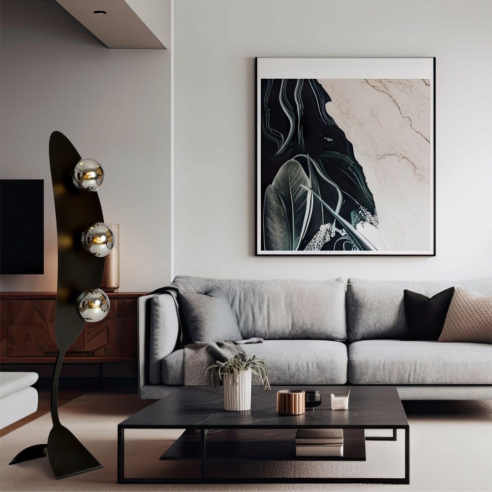 Lampadaire moderne avec 3 sphères en verre effet miroir - Maisons du Monde
