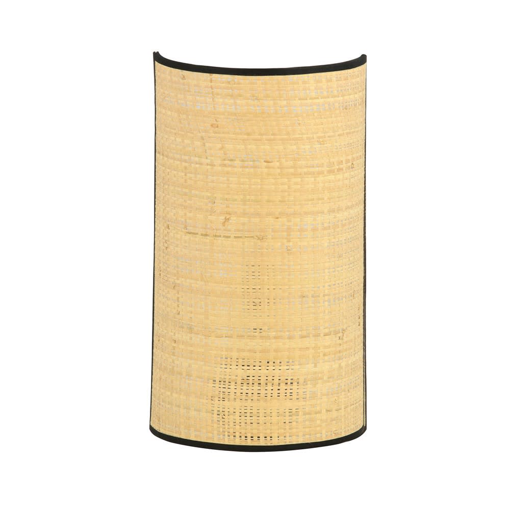 Wonderlamp Applique de style naturel de forme cylindrique en rotin style campagne Noir