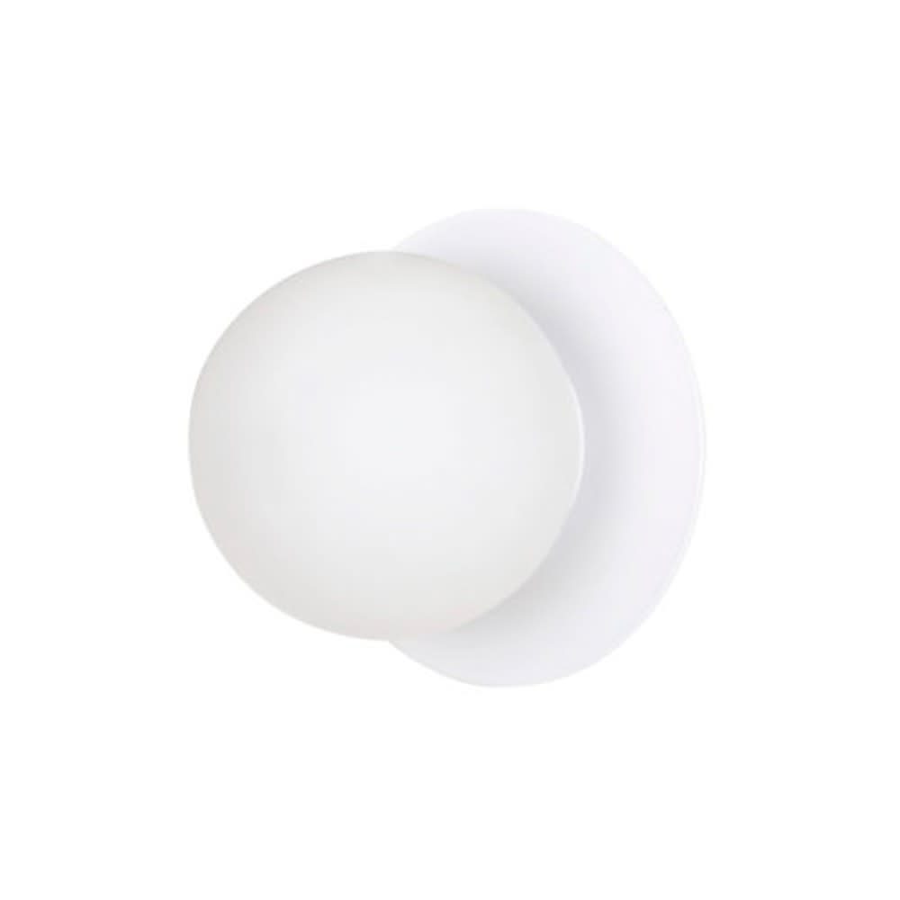 Wonderlamp Applique murale avec base blanche et sphère en verre opale style contemporain - Métal