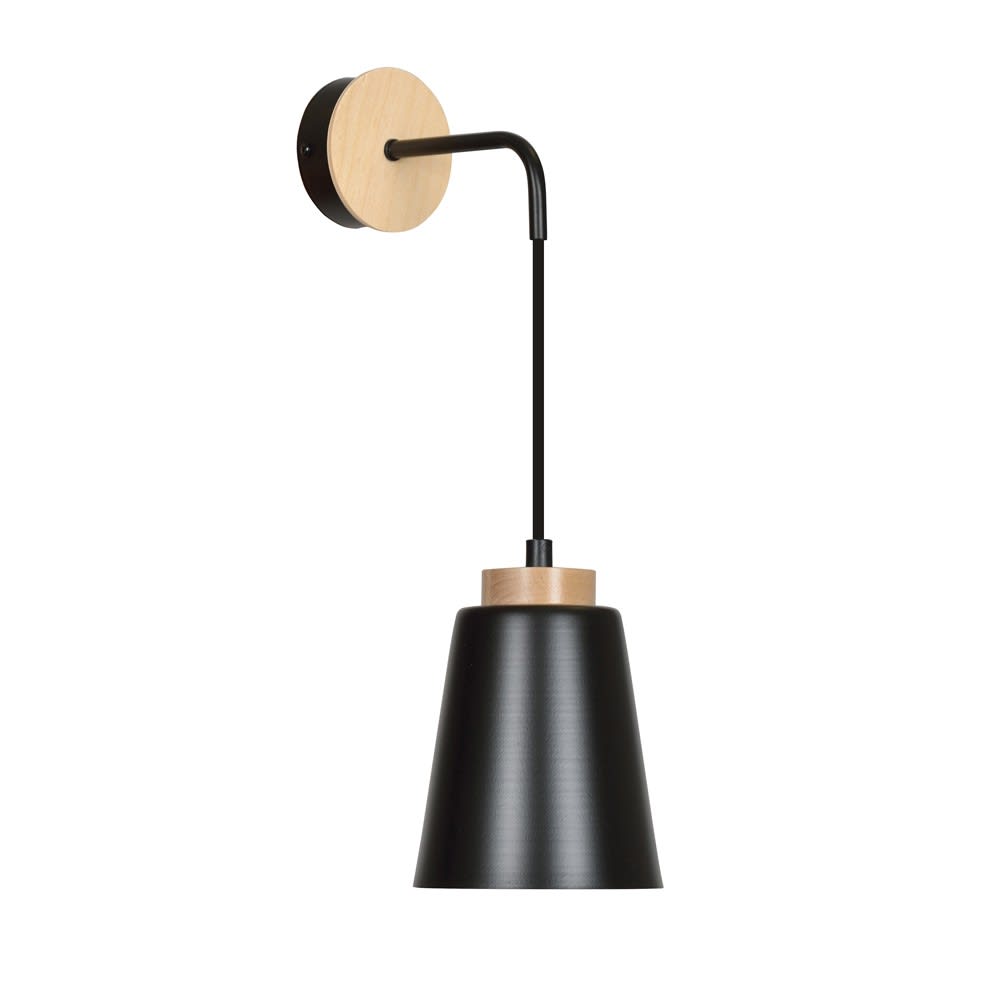 Wonderlamp Wandleuchte mit schwarzem Lampenschirm und verstellbarer Höhe style classic chic - Metall
