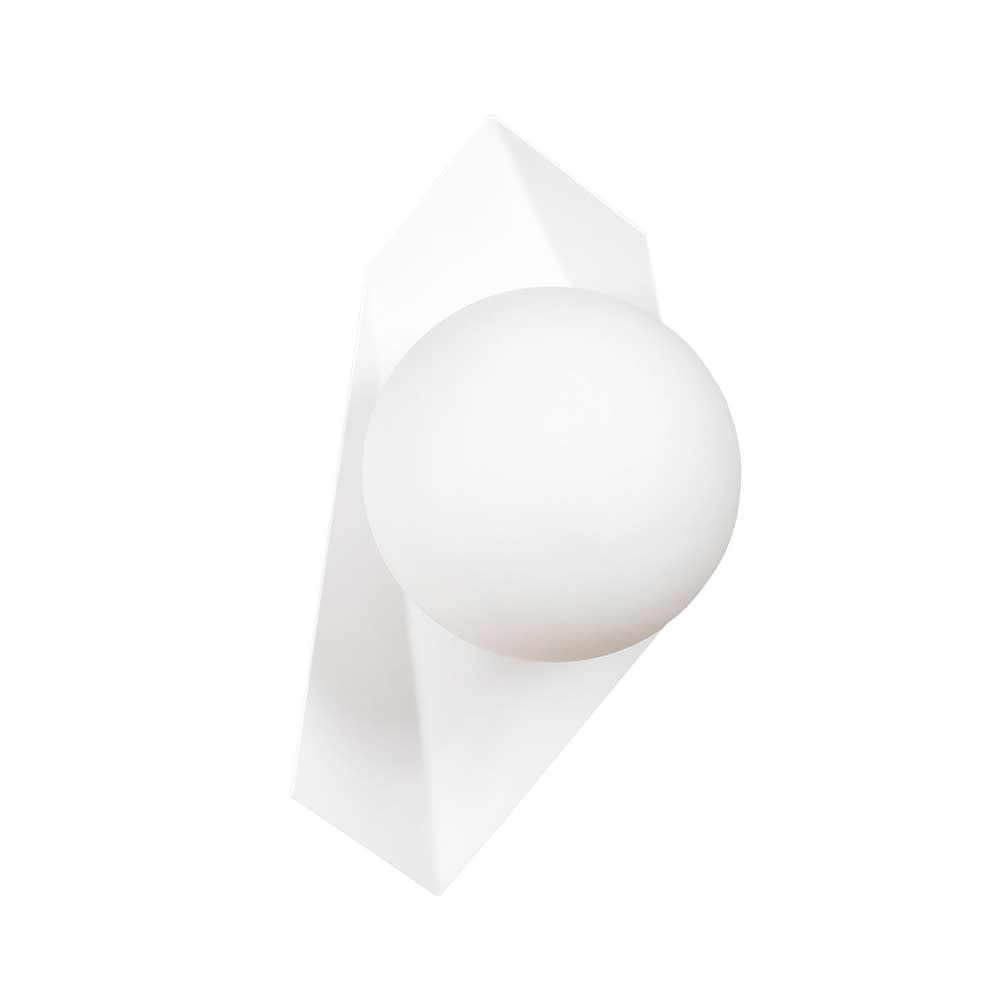 aplique de pared moderno de metal con esfera de cristal blanco