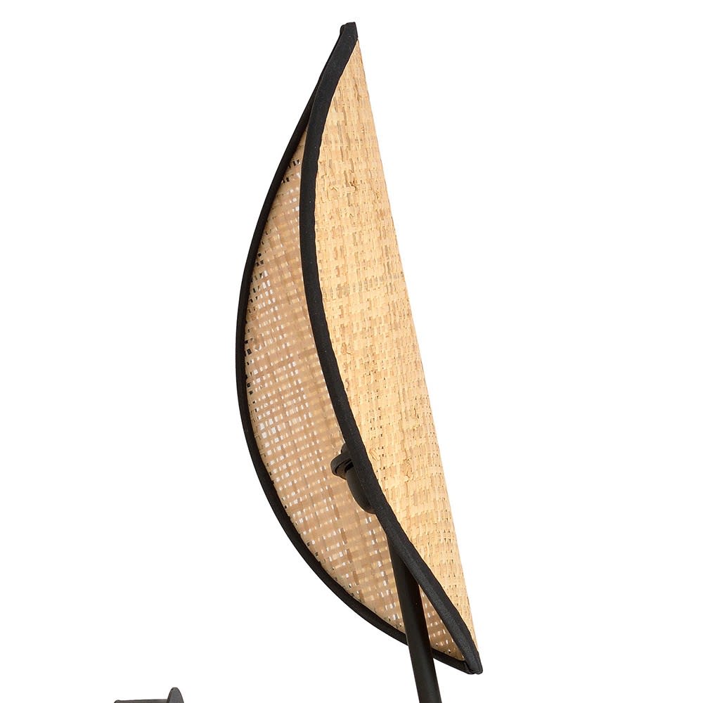 Applique murale avec 2 abat-jour en rotin en forme de feuille - Maisons du Monde
