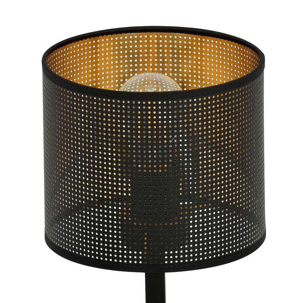 Lampe de table avec base rectangulaire noire et intérieur doré — vue 3