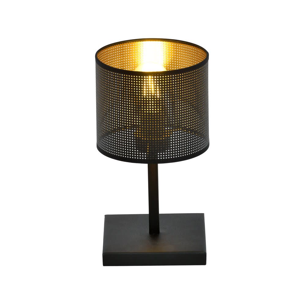 Lampe de table avec base rectangulaire noire et intérieur doré — vue 4