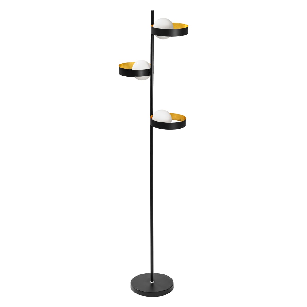 Lampe sur pied en acier noir/doré, 1.5m