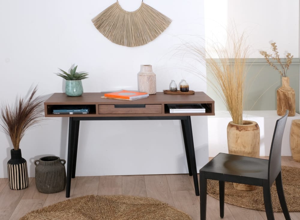 Bureau en bois 1 tiroir Noyer - Maisons du Monde
