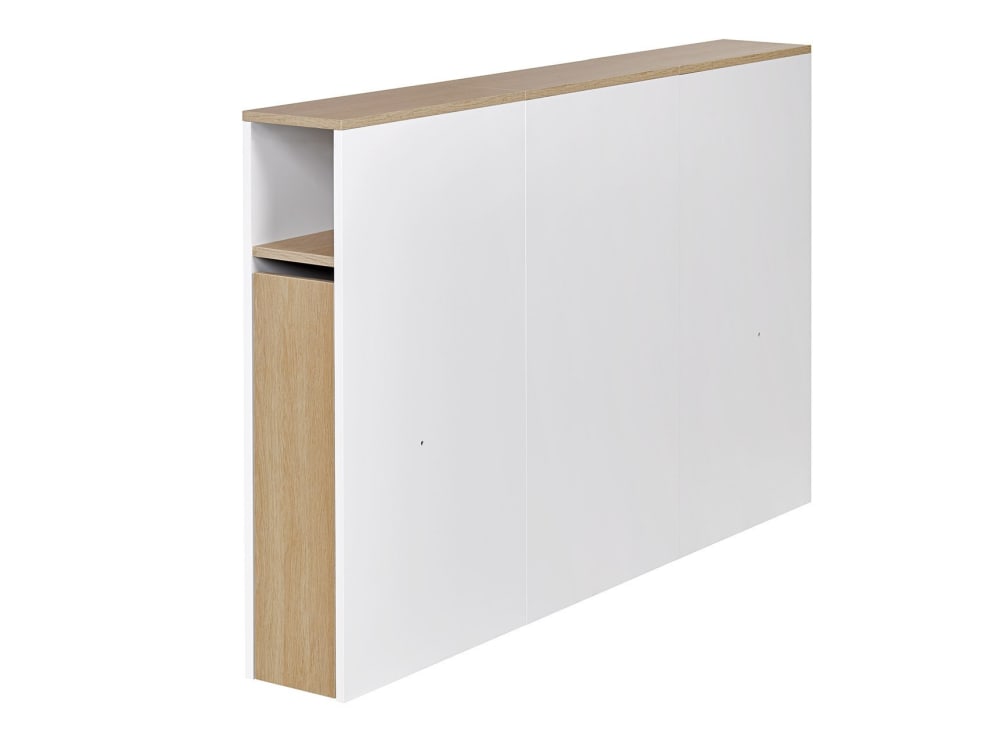 Tête de lit 2 places 140 Blanc et Chêne