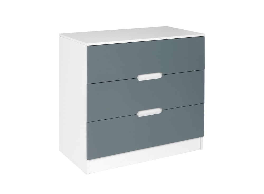 Commode 3 tiroirs Blanc et Vert