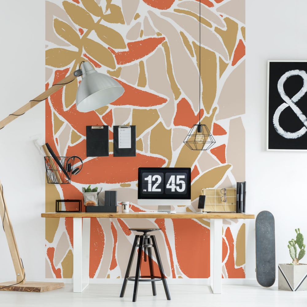 Acte Deco Panorama-Vliestapete Dschungel Vegetationsmuster, Orange 300 style modern orange Öko-Tex Zertifikat Vlies