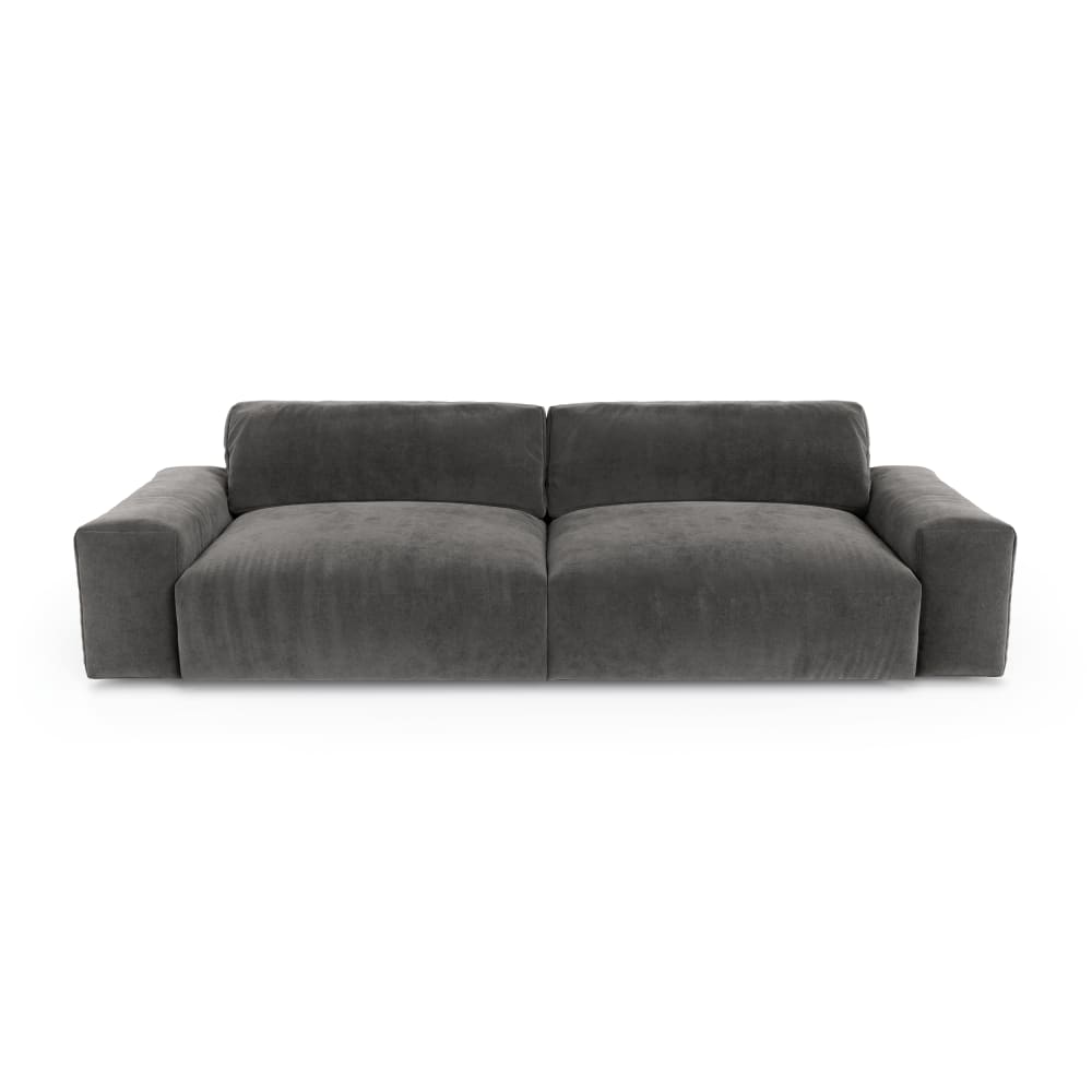Canapé 3 places en velours gris graphite