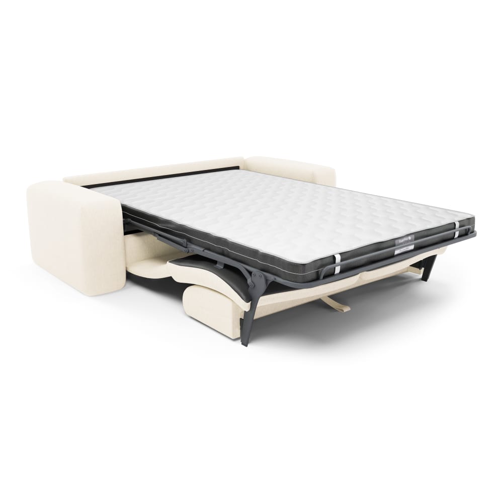 Canapé convertible express 160cm 4 places en velours côtelé crème - Maisons du Monde