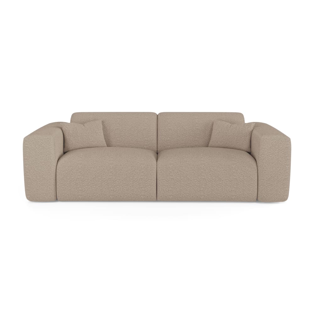 Canapé convertible express dunlopillo 160cm bouclette taupe