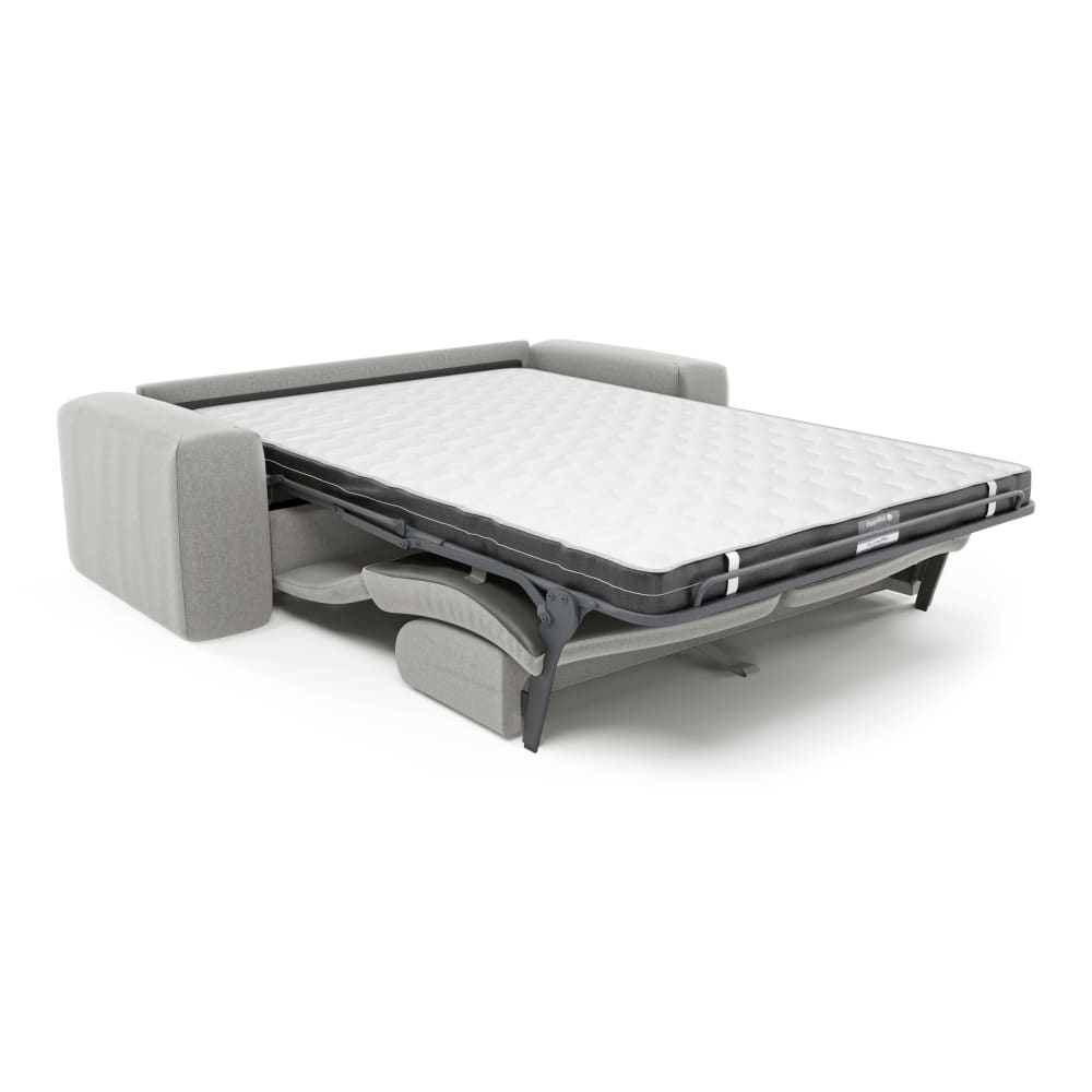 Canapé convertible express 160cm 4 places en tissu tramé gris clair - Maisons du Monde