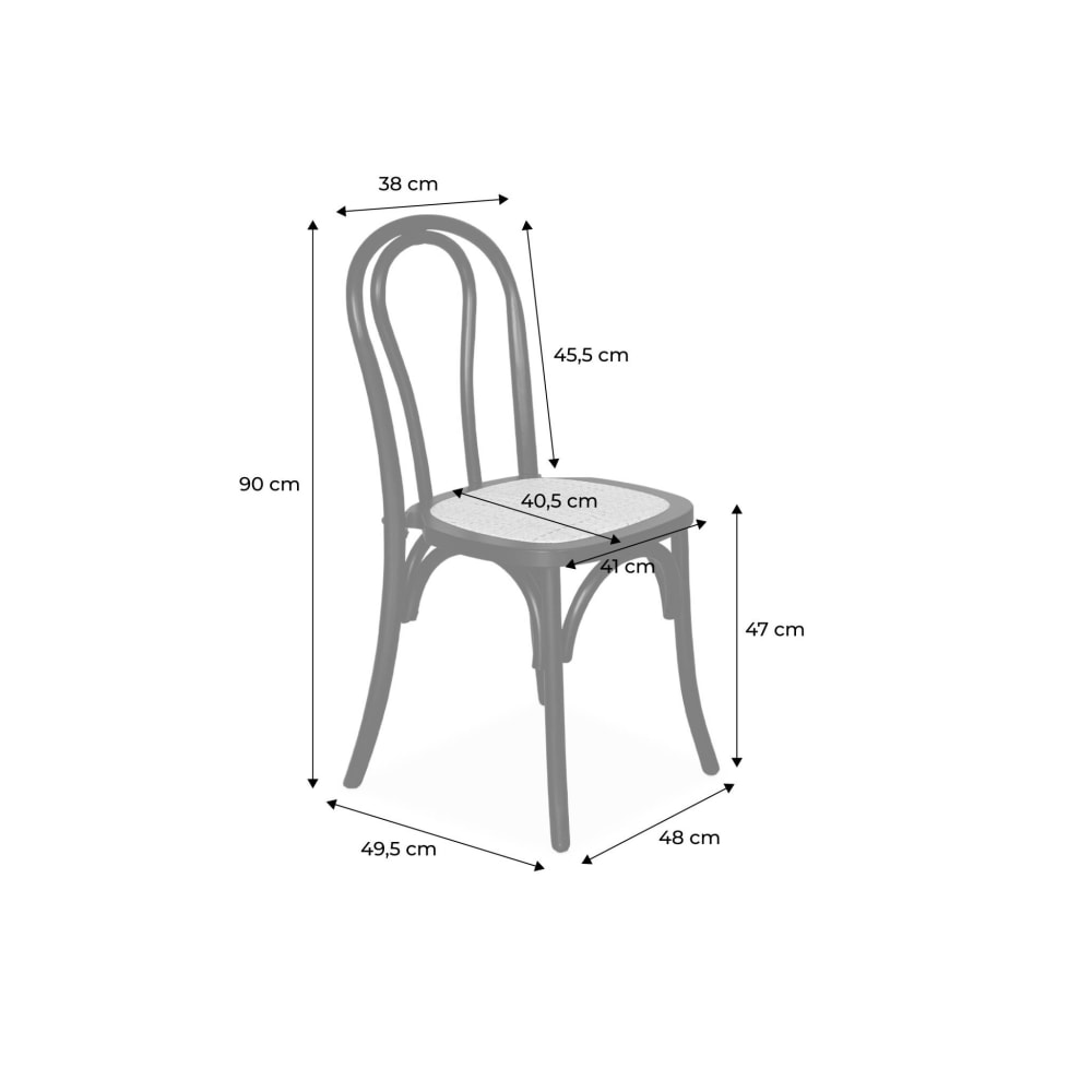 Chaise en bois et rotin