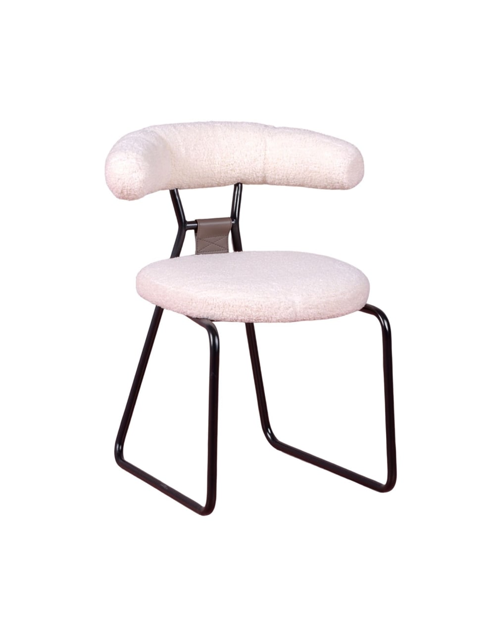 Nest dream Designerstuhl mit Bouclé-Polsterung und lackierten, weiß style landhaus - Stoff