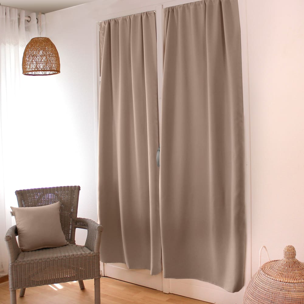 Home Maison Rideau de porte occultant polyester naturel 90x210 cm style contemporain Beige Pes - Polyester