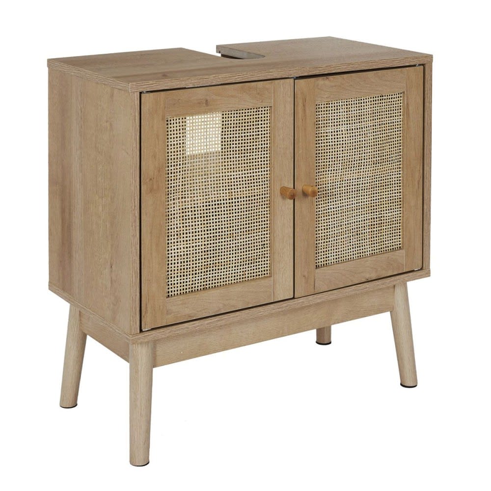 Meuble sous vasque coloris naturel