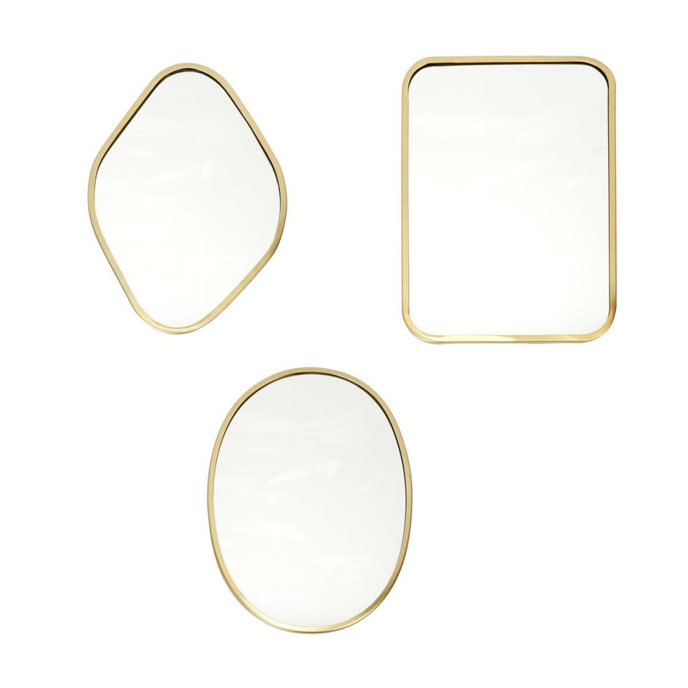 Lot de 3 miroirs dorée
