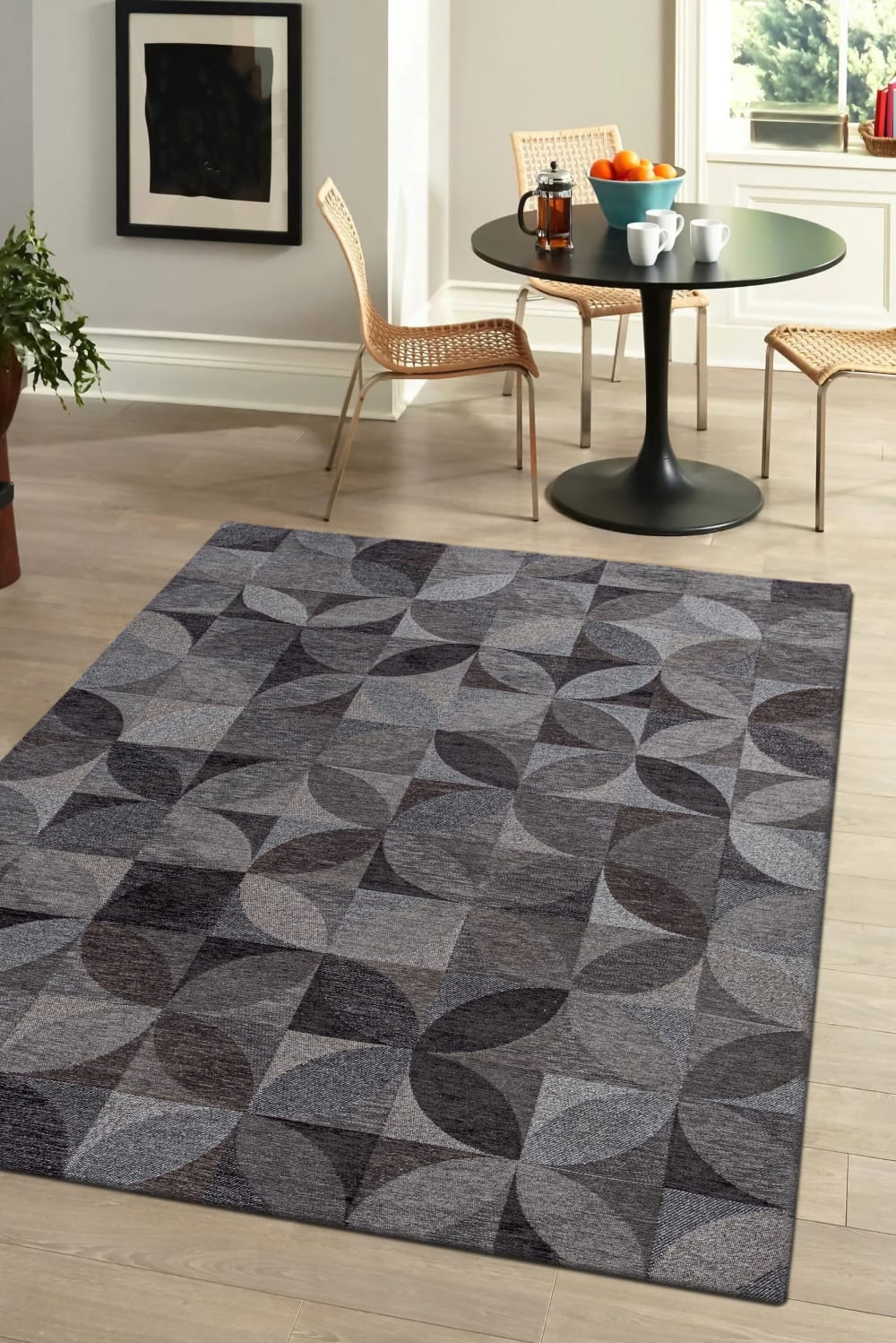 Novatrend Wohnzimmer- und Schlafzimmerteppich modern flachgewebt ROSEBUD style modern Braun Öko-Tex Zertifikat Pes - Polyester