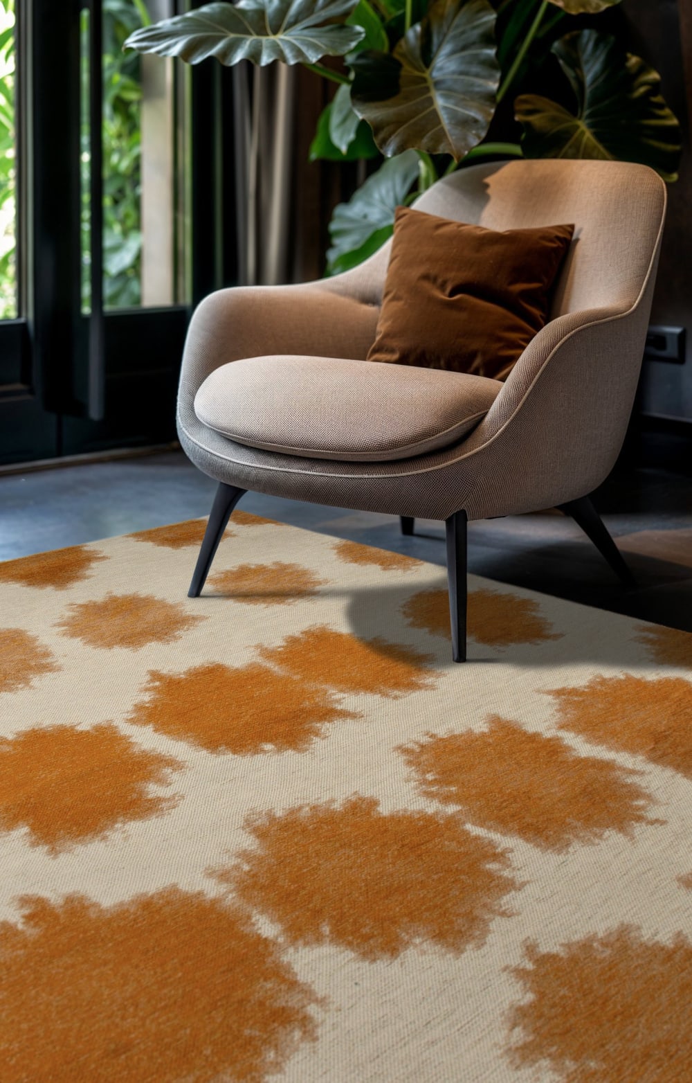 Novatrend Moderner flachgewebter Wohnzimmerteppich orange 200x280 cm orange Pes - Polyester