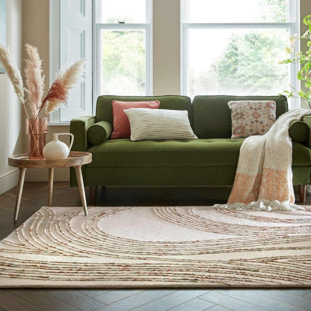 Tapis de salon en laine orange 120x170 cm — vue 3