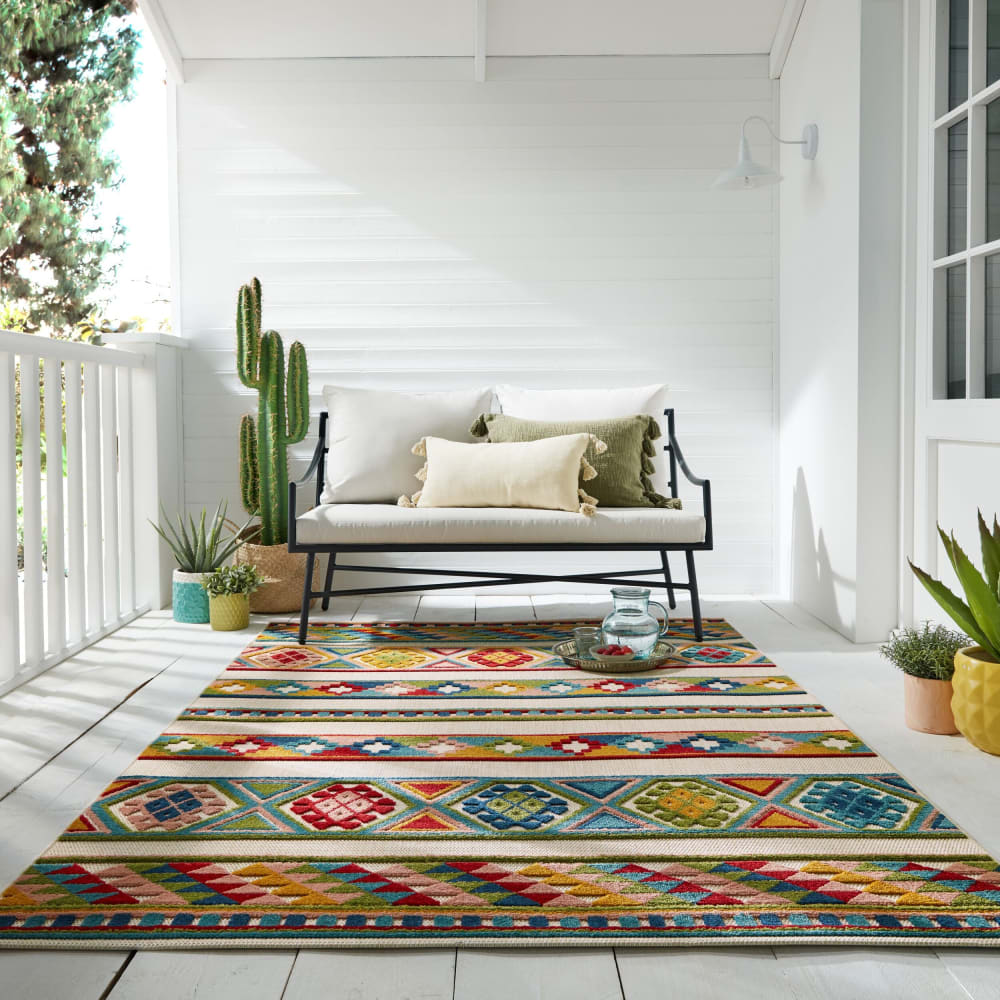 Tapis intérieur extérieur moderne multicolore 120x170 cm — vue 3
